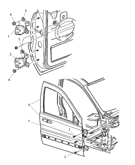 Door Front Diagram for 55394352AE