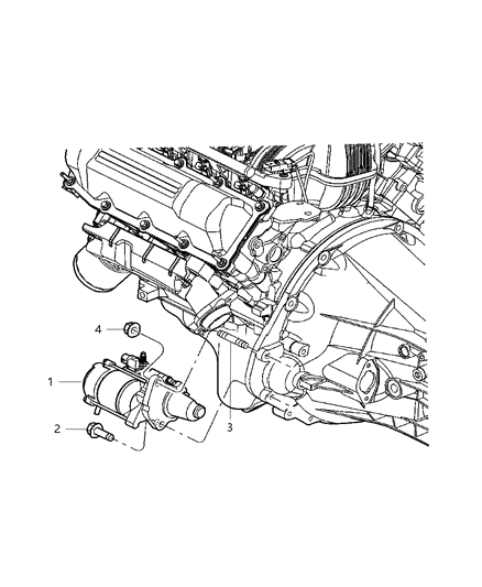 1995 Chrysler Sebring Starter Engine Diagram for 4801256AA