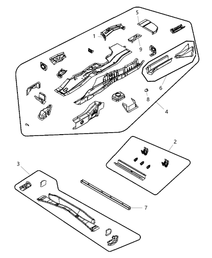 Side Member Floor Diagram for 5115272AI
