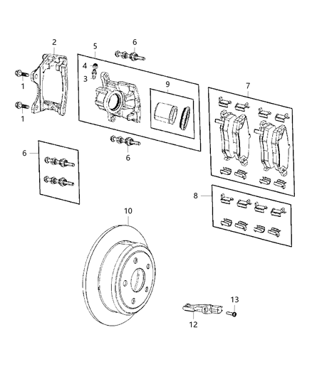 Rotor Brake Rear Diagram for 68273464AA
