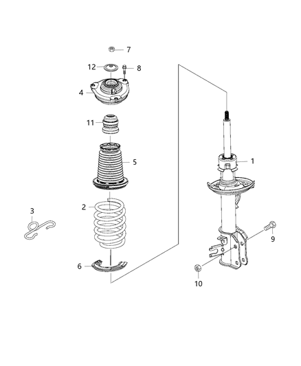 Strut Front Suspension Diagram for 68304422AA
