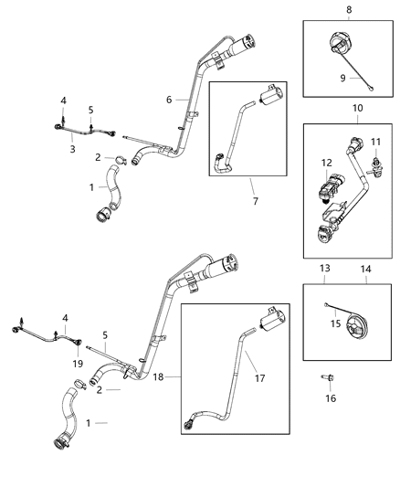 Hose Fuel Vapor Diagram for 68163643AA