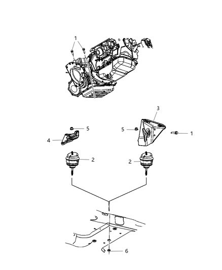 2008 Dodge Durango Isolator Engine Mount Diagram for 4880408AB