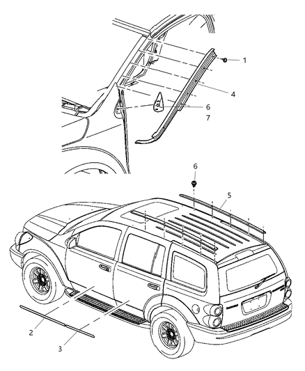 Molding Windshield Diagram for 55362509AD