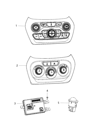 Center Stack Lower Diagram for 68249516AB