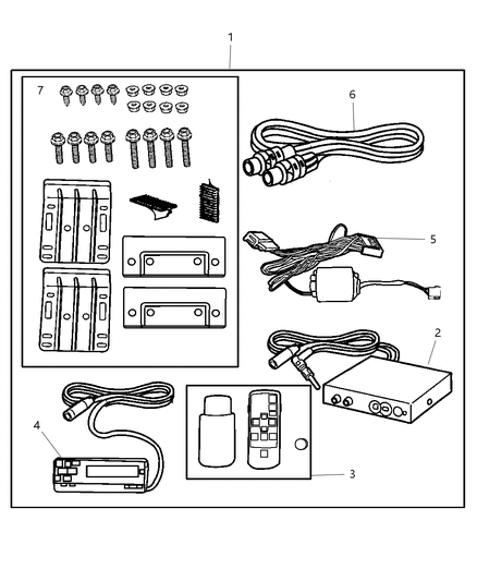 1994 Dodge Caravan Install Kit CD Changer - Trunk Diagram for 82207482