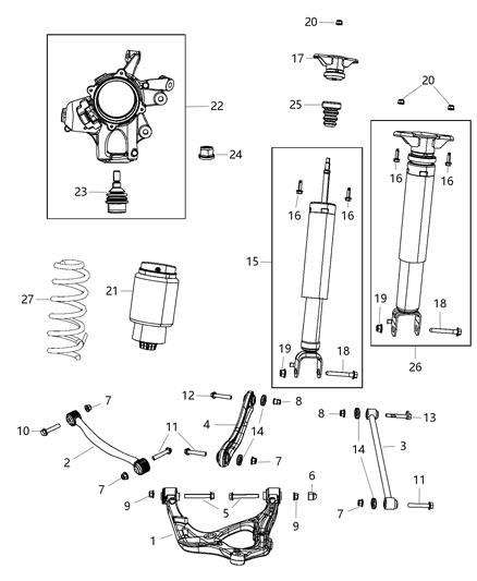 Bracket Kit Shock Mounting Diagram for 68252113AA