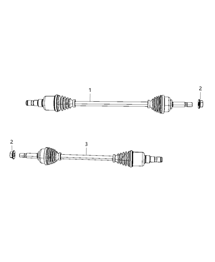 Shaft Axle Half Diagram for 4743818AB