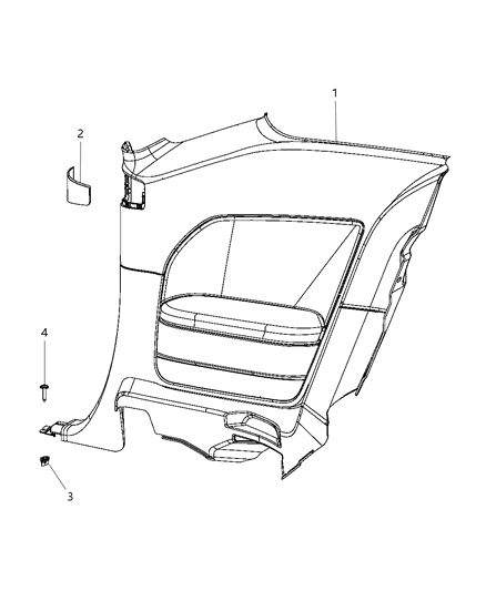 2013 Dodge Challenger Panel Quarter Trim Diagram for 1FT00XDVAI