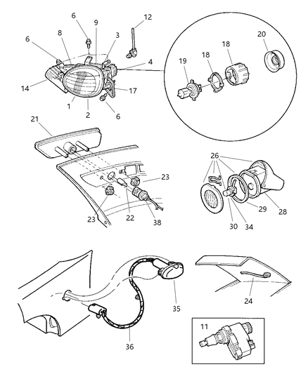 Bulb, Front Fender Side Repeater, Europe Diagram for 153620