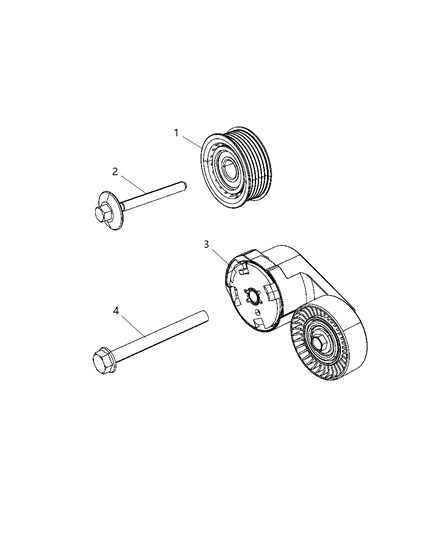 2004 Jeep Liberty Pulley Idler Diagram for 4627509AA