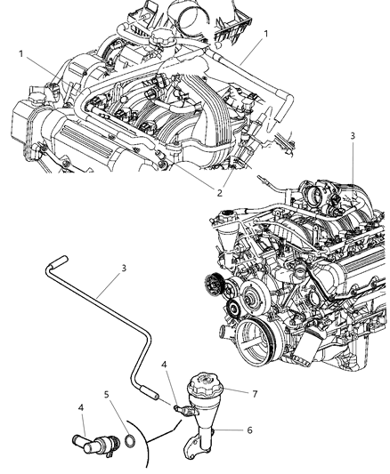 Tube Crankcase Vent To Air Cleaner Diagram for 53013758AB
