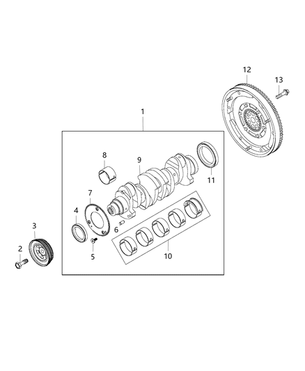 Bolt Hexagon Head Diagram for 68095480AA
