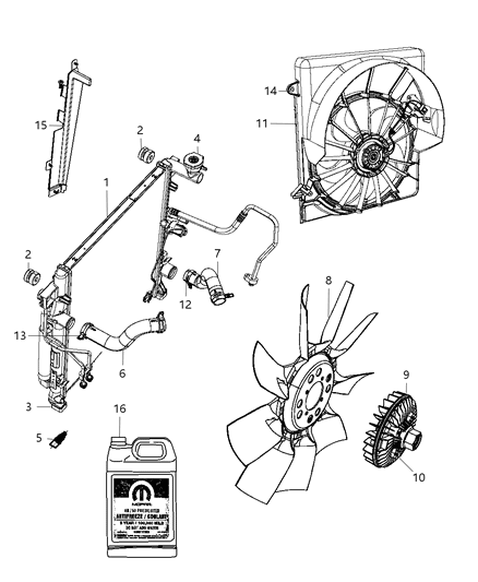Hose Radiator Inlet Diagram for 55037947AD
