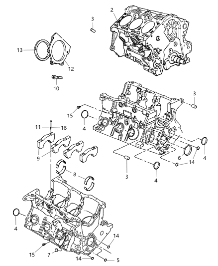 Engine Long Block Diagram for R8144467AA