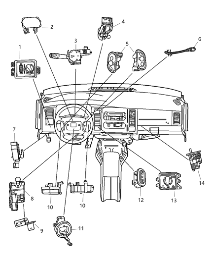 Switch Headlamp Diagram for 56045534AF