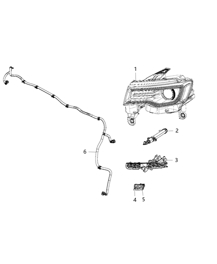 2015 Jeep Grand Cherokee Hose Washer Headlamp Diagram for 68211952AB
