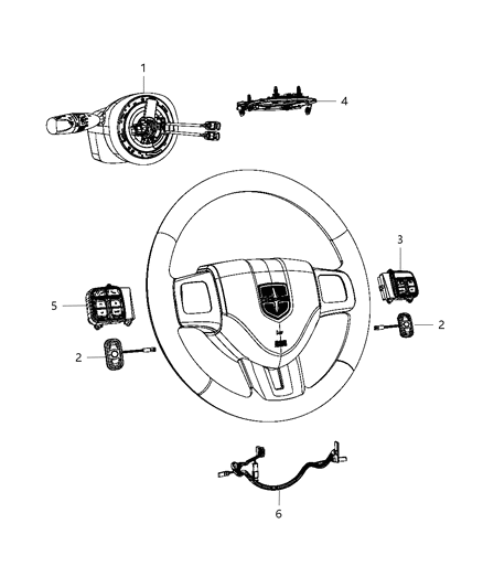 2003 Dodge Caravan Module Steering Column Diagram for 1HE78DX9AF