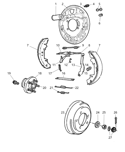 2015 Dodge Charger Drum Brake Diagram for 4877263AG