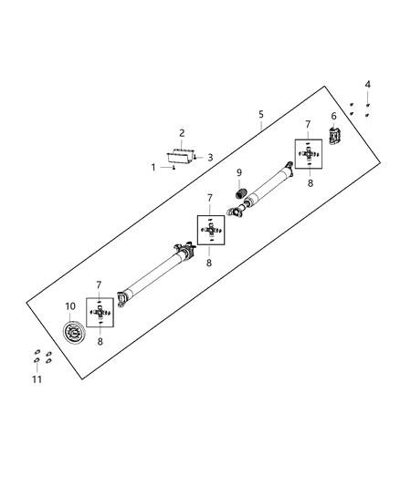 2016 Ram 3500 Shaft Drive Rear 2-Piece Diagram for 68190351AB