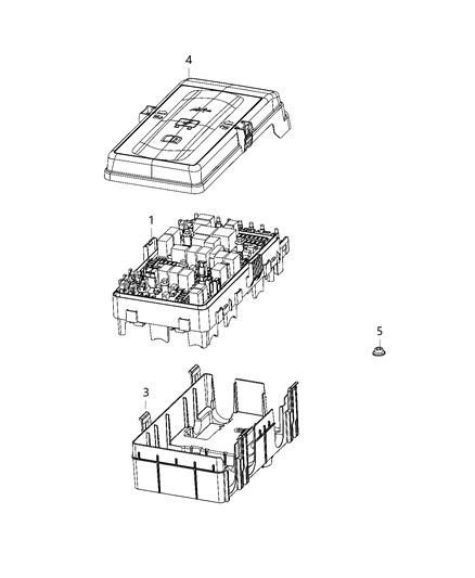 Bracket Power Distribution Center, Lower Diagram for 68252530AC