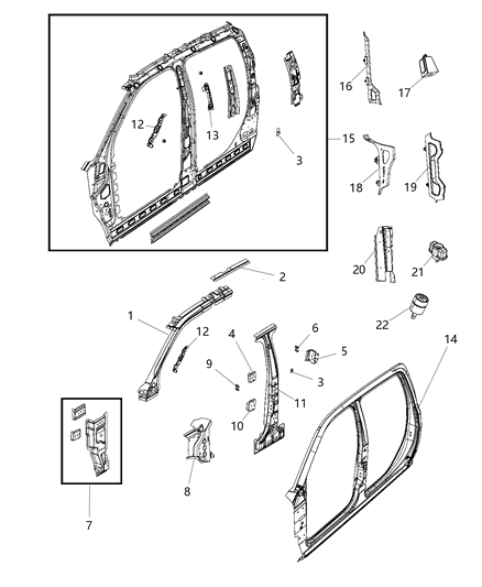 Reinforcement B - Pillar Diagram for 68144991AA