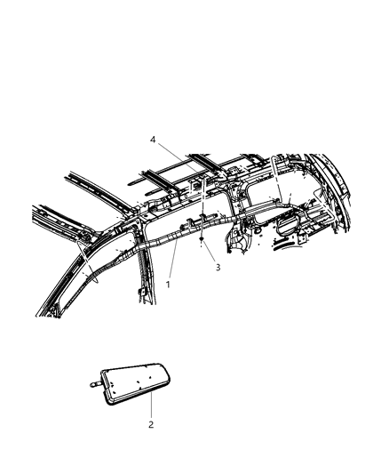 1992 Jeep Cherokee Air Bag Side Curtain Diagram for 5057627AE