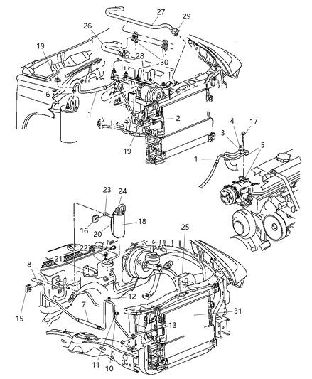 O Ring A/C Suction Line Diagram for 4761737AC
