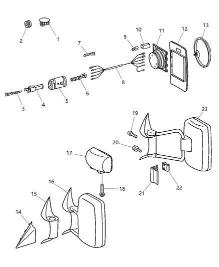 Mirror Outside Rearview Diagram for 5103592AA