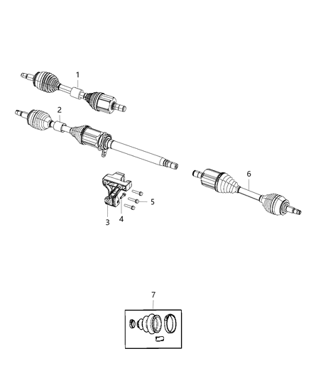 Shaft Axle Half Diagram for 52123729AA