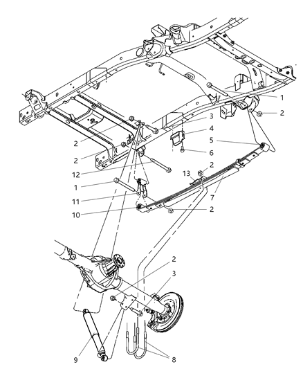 Spring Rear Leaf Diagram for 52113144AD