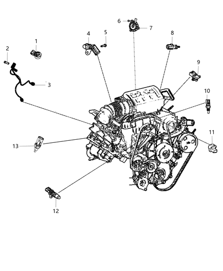 Sensor Crankshaft Position Diagram for 5149167AD