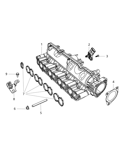 Manifold Intake Diagram for 68263267AA