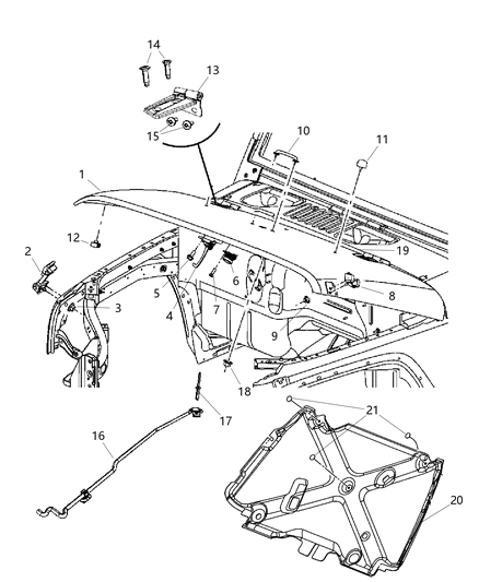 Bracket Hood Catch Diagram for 55395652AB