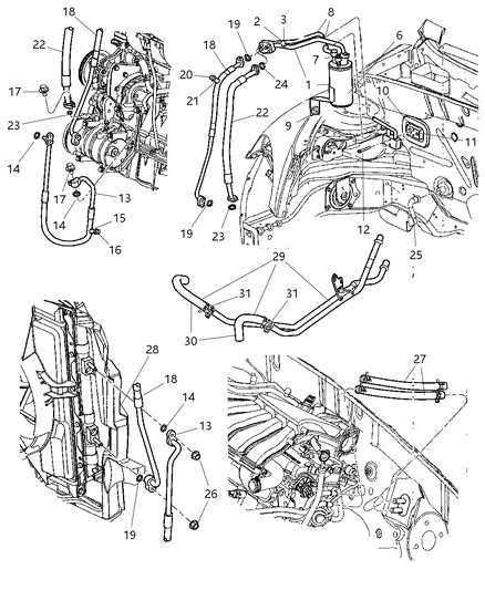 2020 Dodge Durango Hose Heater Core To Tube Diagram for 5058854AC