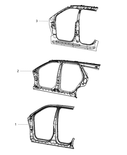 2015 Dodge Durango Panel Bodyside Aperture Outer Front Diagram for 68214288AA