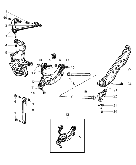Anchor Torsion Bar Diagram for 52005145AA