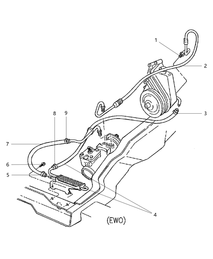 1997 Dodge Ram 2500 Hose Power Steering Pressure Diagram for 52038434