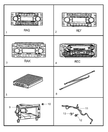 2021 Jeep Grand Cherokee L Radio AM/FM/Cassette With CD Diagram for 5091523AJ
