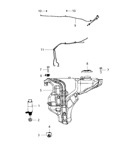 Nozzle Windshield Washer Diagram for 5182367AA