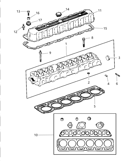 2025 Jeep Grand Wagoneer Gasket Package Engine Upper Diagram for 5012365AC