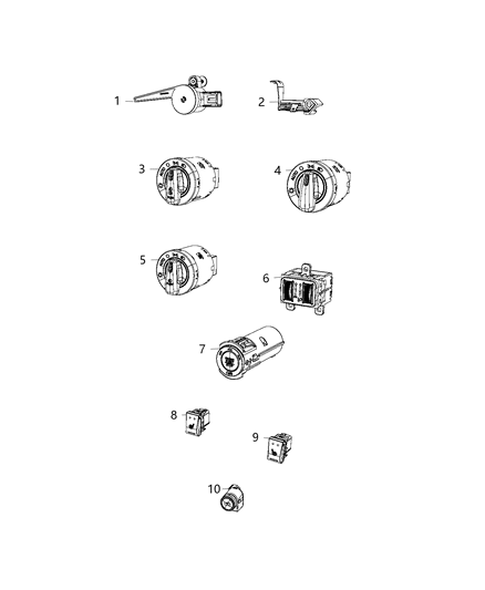 2020 Chrysler 300 Seat Heat Switch, Front Driver Side Diagram for 68256687AA