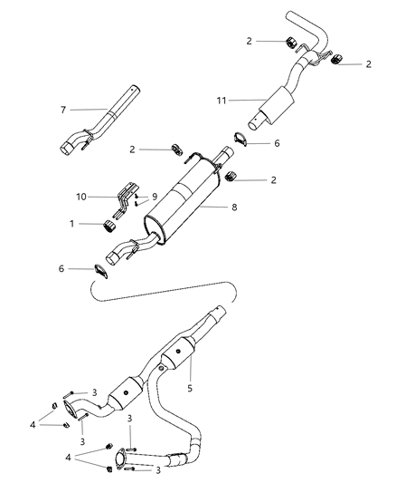 Pipe And Converter Exhaust Diagram for 52122260AE