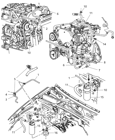 Line A/C Liquid Diagram for 55037809AC