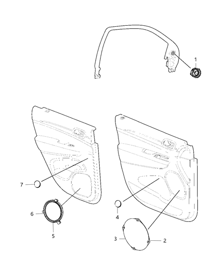 Speaker Sub Woofer Diagram for 68043034AB