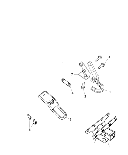 1986 Jeep J20 Hook Tow Diagram for 68272407AA