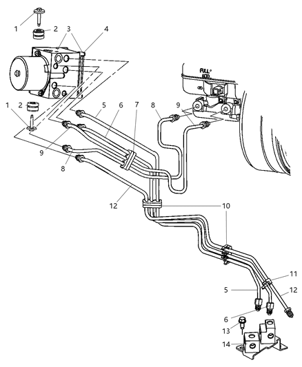 Tube Brake Diagram for 52013166AE