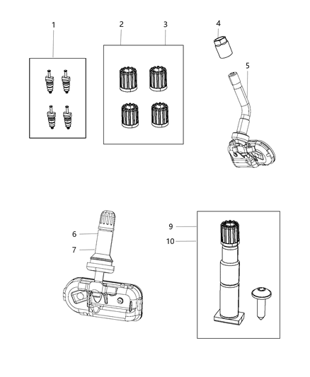 Valve Stem Kit Diagram for 68206636AA