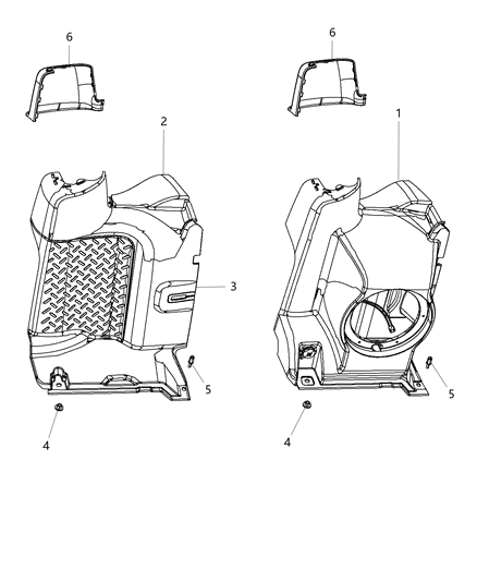 1987 Jeep J10 Bezel Cargo Trim Diagram for 1PU19DX9AE