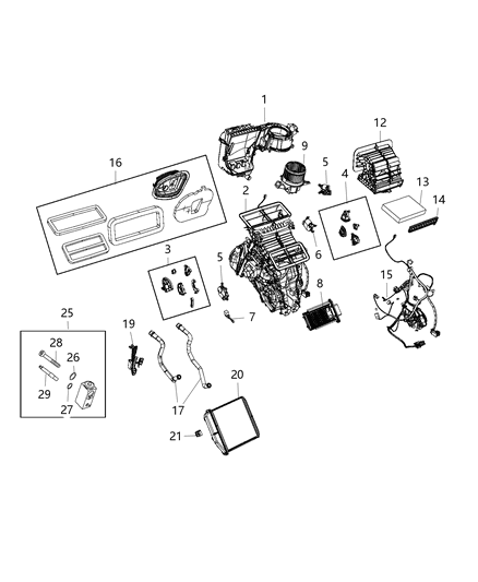 Filter Cabin Air Interchangeable Parts Diagram for 68212070AA